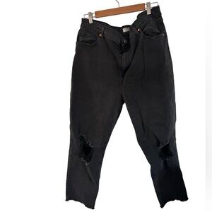 Levi Strauss Signature Gold Black Size 16 Distressed Ankle Bootcut Denim